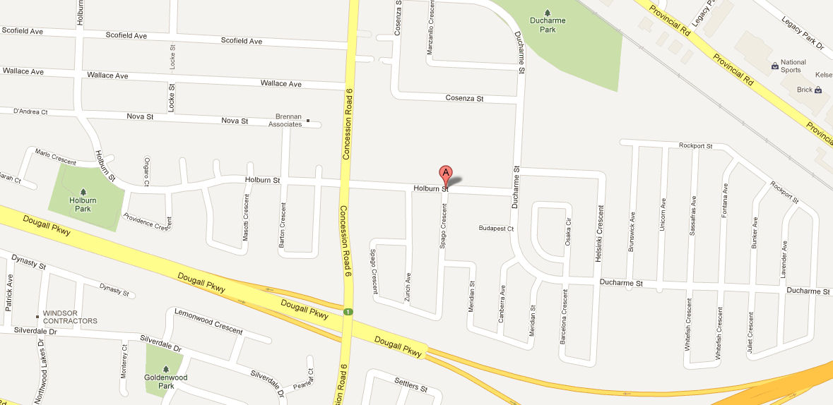 Holburn and Spago Cresent as seen on Google Earth