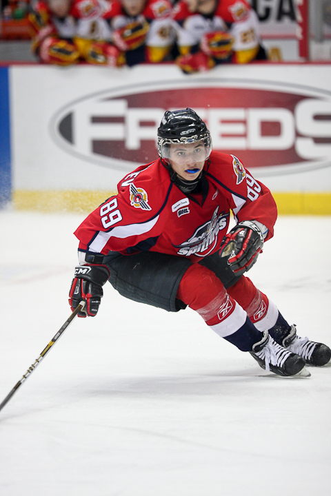 Alex Khoklachev skates during game three on Monday night at the WFCU Center against Erie