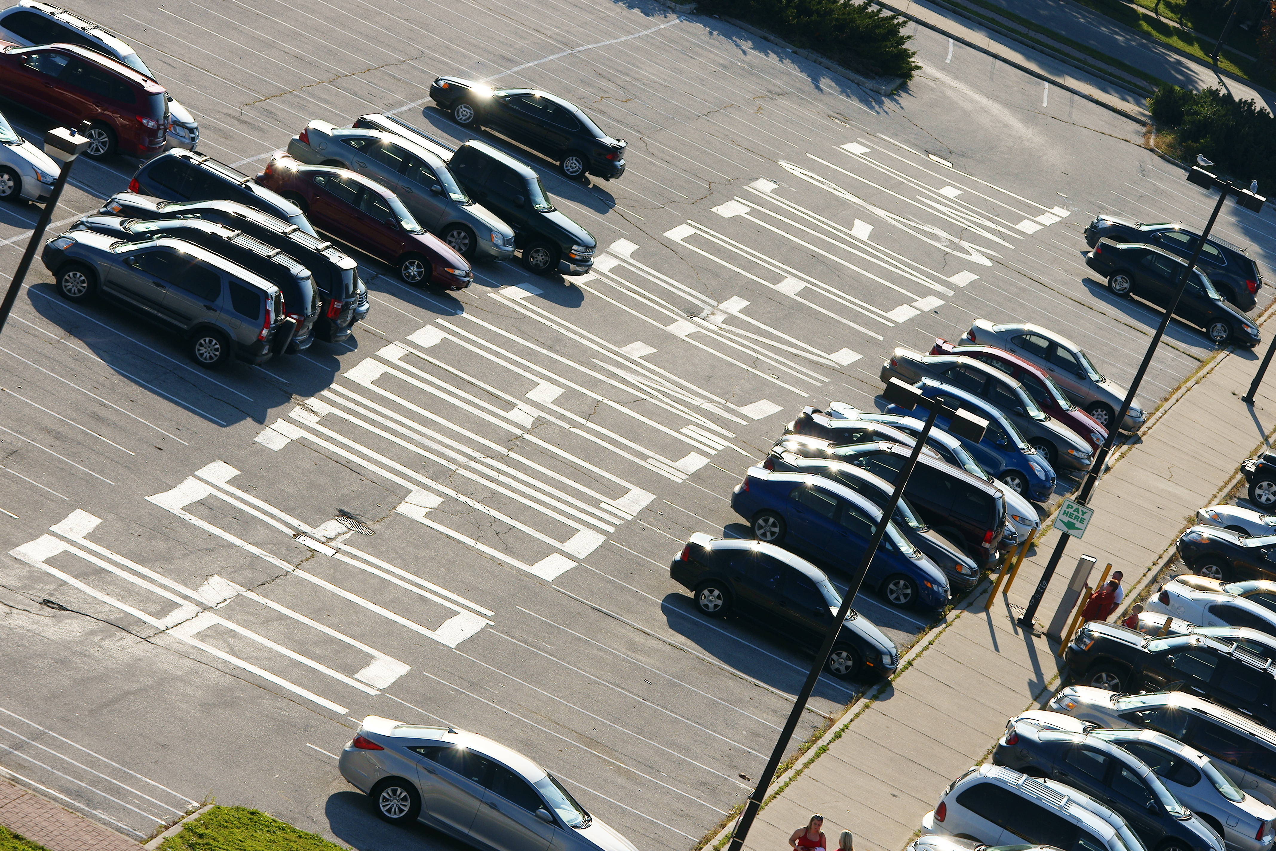 downtown-windsor-parking-lot-sends-a-message-to-the-sky