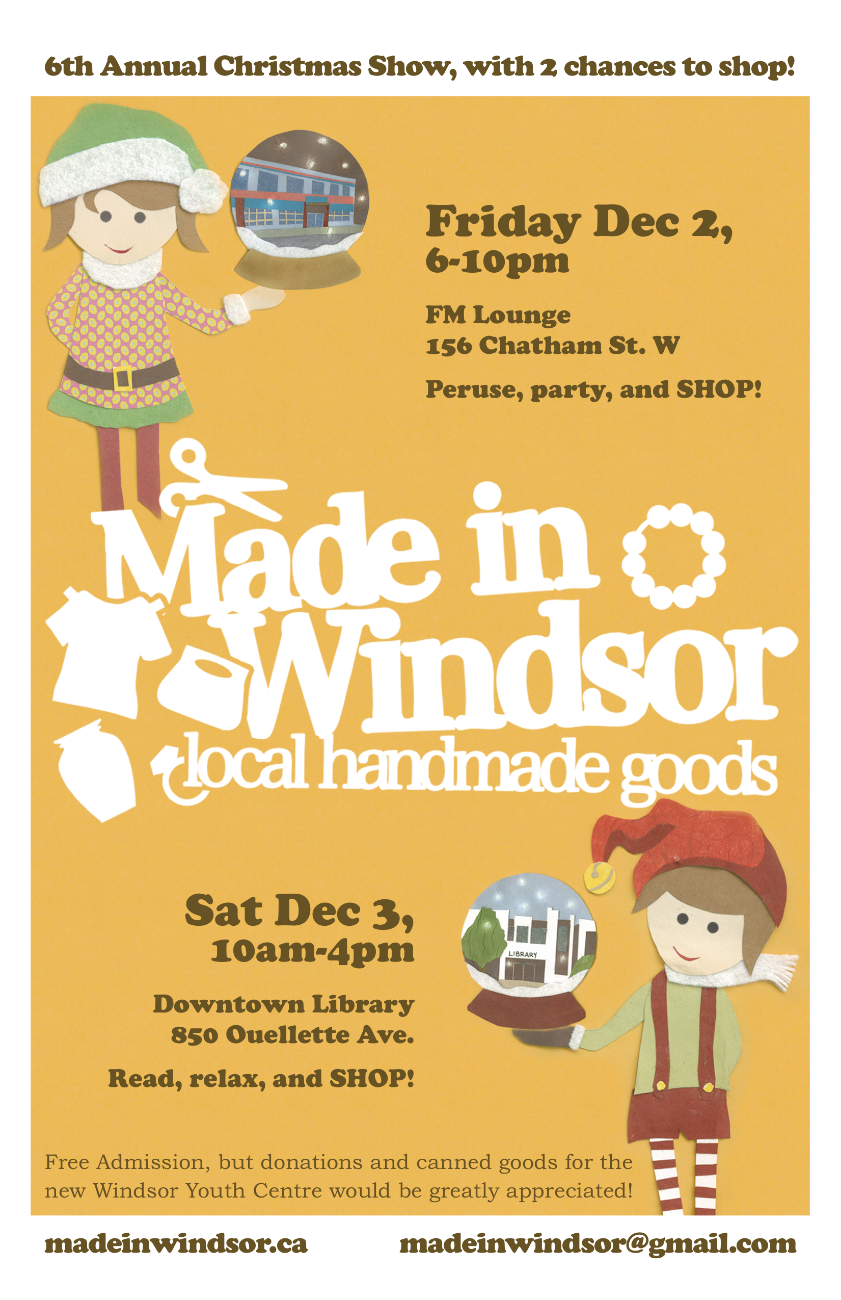 Buy Local Made in Windsor Holiday Craft Shows Friday, Saturday